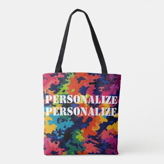 軍隊軍スタイルカモフラージナイトネオン トートバッグ (裏面)