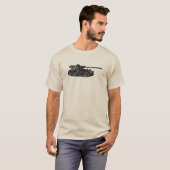 軍隊軍タンク音声文字アルファベット言語 Tシャツ (正面フル)