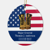 軍隊軍パーソナライズされたアメリカ国旗 セラミックオーナメント (左)