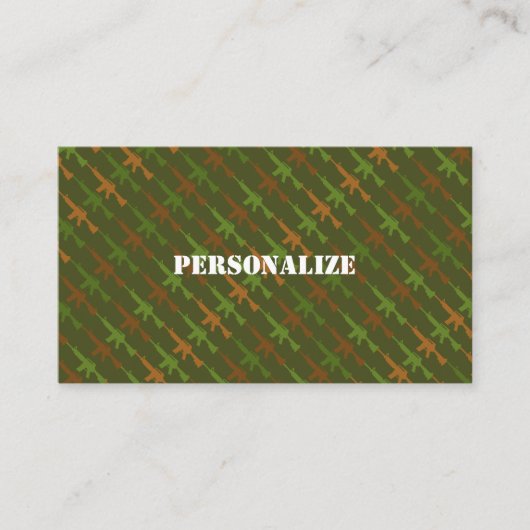 軍隊軍リクルーター迷彩柄軍グリーン 名刺 (正面)
