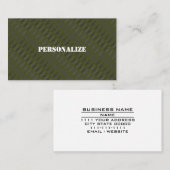 軍隊軍リクルーターGI軍グリーンB/W 名刺 (正面/裏面)