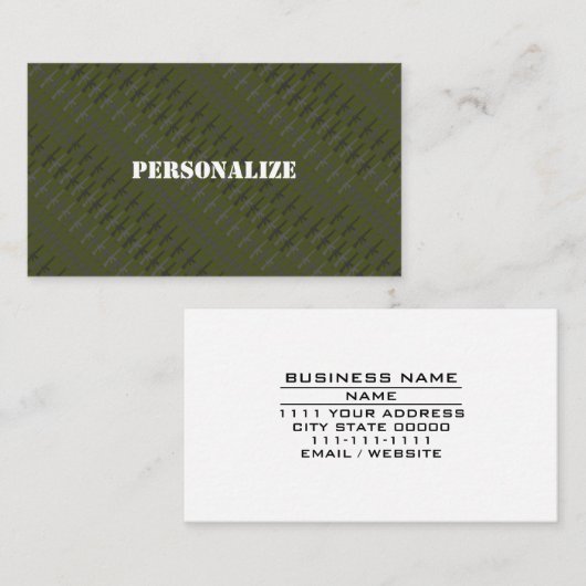 軍隊軍リクルーターGI軍グリーンB/W 名刺 (正面/裏面)