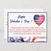 軍隊軍人のバレンタインデー シーズンポストカード (正面/裏面)