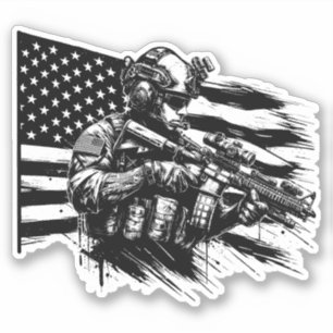 軍隊軍人アメリカ合衆国国旗の愛国芸術 シール