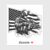 軍隊軍人アメリカ合衆国国旗の愛国芸術 シール (シート)