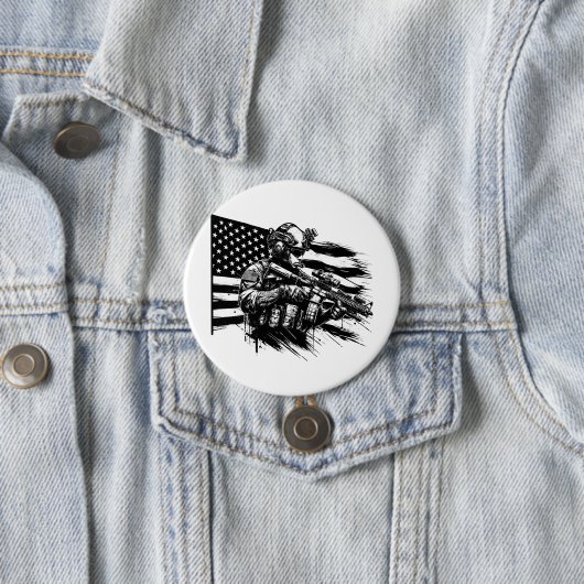 軍隊軍人アメリカ合衆国国旗の愛国芸術 缶バッジ (インサイチュ)