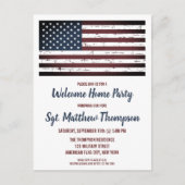 軍隊軍人ホームカミング愛国的アメリカ国旗 案内ポストカード (正面)