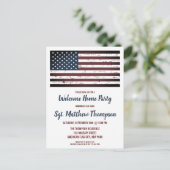 軍隊軍人ホームカミング愛国的アメリカ国旗 案内ポストカード (スタンド正面)