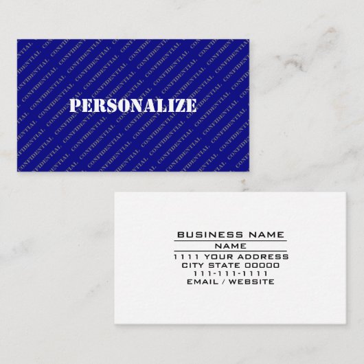 軍隊軍兵士のリクルータースタイルブルー海 名刺 (正面/裏面)