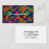 軍隊軍兵士のリクルーターGI US Camouflage 名刺 (正面/裏面)