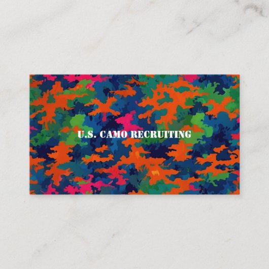 軍隊軍兵士のリクルーターGI US Camouflage 名刺 (正面)