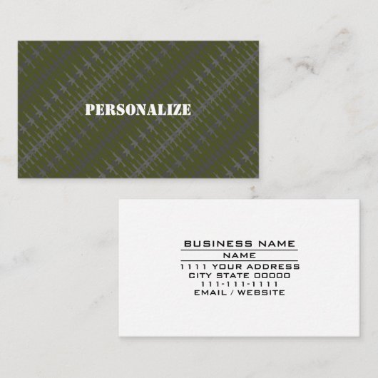 軍隊軍兵士リクルーター迷彩柄ガングリーンB/W 名刺 (正面/裏面)