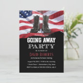 軍隊軍兵士遠くに行パーティー米国国旗 招待状 (スタンド正面)