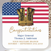 軍隊軍引退アメリカ国旗のパーティー スクエアシール