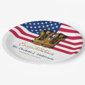 軍隊軍引退アメリカ国旗のパーティー ペーパープレート (アングル)