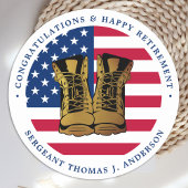 軍隊軍引退アメリカ国旗のパーティー ラウンドシール