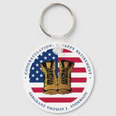 軍隊軍引退パーティーアメリカ国旗 キーホルダー (正面)
