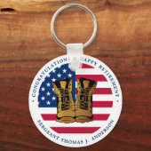 軍隊軍引退パーティーアメリカ国旗 キーホルダー (正面)