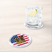 軍隊軍引退パーティーアメリカ国旗 ラウンドペーパーコースター (インサイチュ)