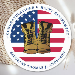 軍隊軍引退パーティーアメリカ国旗 ラウンドペーパーコースター