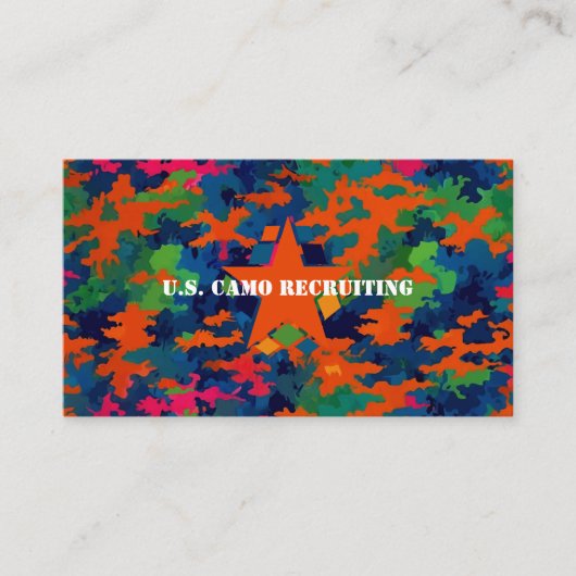軍隊軍新兵カモフラージネオン 名刺 (正面)