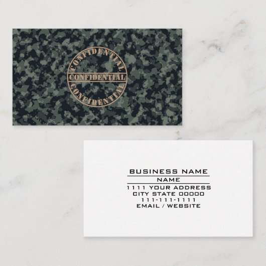軍隊軍新兵カモフラージュスタイルC 名刺 (正面/裏面)