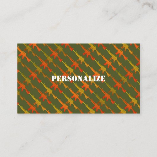 軍隊軍新兵ブライト迷彩柄GI銃 名刺 (正面)