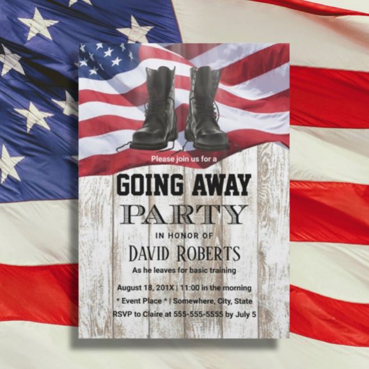 軍隊軍素朴軍兵士の遠くにパーティー 招待状