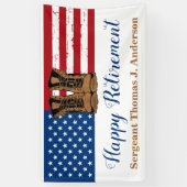 軍隊軍退任愛国米国国旗 横断幕 (縦)