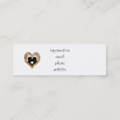 軍隊迷彩ハートカップルのシルエット スキニー名刺 (裏面)