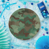 軍隊迷彩パターン（陸軍） ペーパープレート (パーティー)