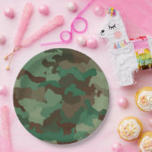 軍隊迷彩パターン（陸軍） ペーパープレート (パーティー)