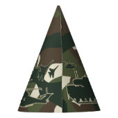 軍隊迷彩柄タンクジェットヘリコプター少年パーティー帽子 パーティーハット (裏面)