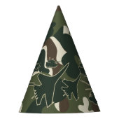 軍隊迷彩柄タンクジェットヘリコプター少年パーティー帽子 パーティーハット (正面)