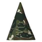 軍隊迷彩柄タンクジェットヘリコプター少年パーティー帽子 パーティーハット (右)