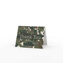 軍隊迷彩柄折り畳み感謝ノートカード