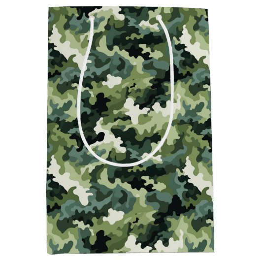 軍隊迷彩柄抱き枕 ミディアムペーパーバッグ (正面)