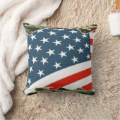 軍隊迷彩柄旗アクセントピロー クッション (ブランケット)