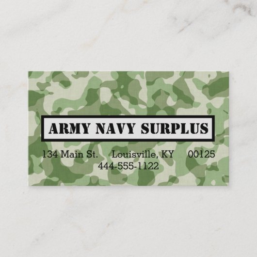 軍隊迷彩柄 名刺 (正面)