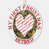 軍隊迷彩退職したクリスマスフォトフレーム セラミックオーナメント (左)