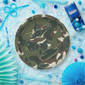 軍隊迷彩陸軍迷彩柄使い捨てプレート ペーパープレート (パーティー)