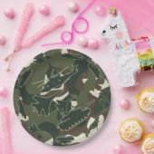 軍隊迷彩陸軍迷彩柄使い捨てプレート ペーパープレート (パーティー)