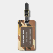 軍隊迷彩、陸軍迷彩柄 パーソナライズされた ラゲッジタグ (正面縦)