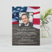 軍隊退役軍人お祝いのライフアメリカ国旗 招待状 (スタンド正面)