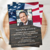軍隊退役軍人お祝いのライフアメリカ国旗 招待状