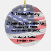 軍隊退役軍人カスタム記念文字 セラミックオーナメント (裏面)