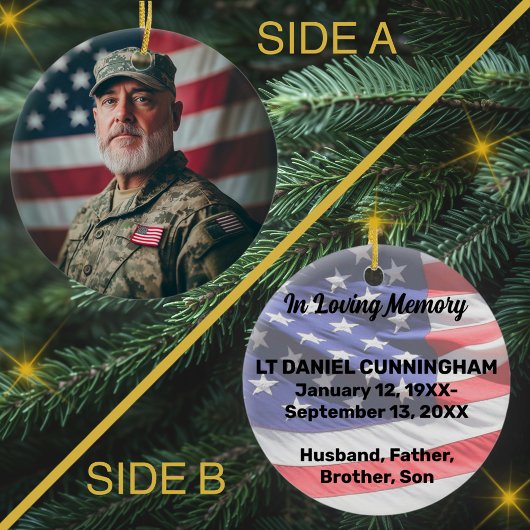 軍隊退役軍人カスタム記念文字 セラミックオーナメント