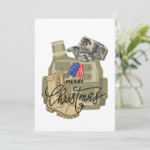 軍隊退役軍人ソルジャー,アメリカ犬ラベル,クリスマス シーズンカード (スタンド正面)