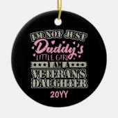 軍隊退役軍人ドーターダディの小さな女の子 セラミックオーナメント (正面)