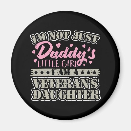 軍隊退役軍人ドーターダディの小さな女の子 マグネット (正面)